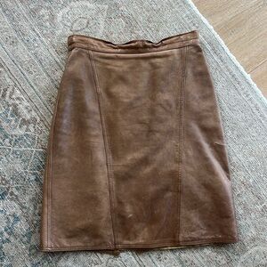 Vintage brown leather skirt
